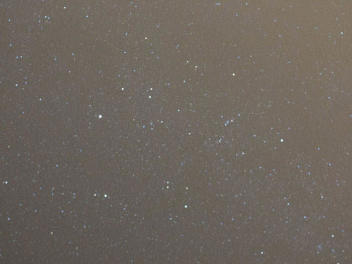 Grainy photo of the Auriga Constellation.