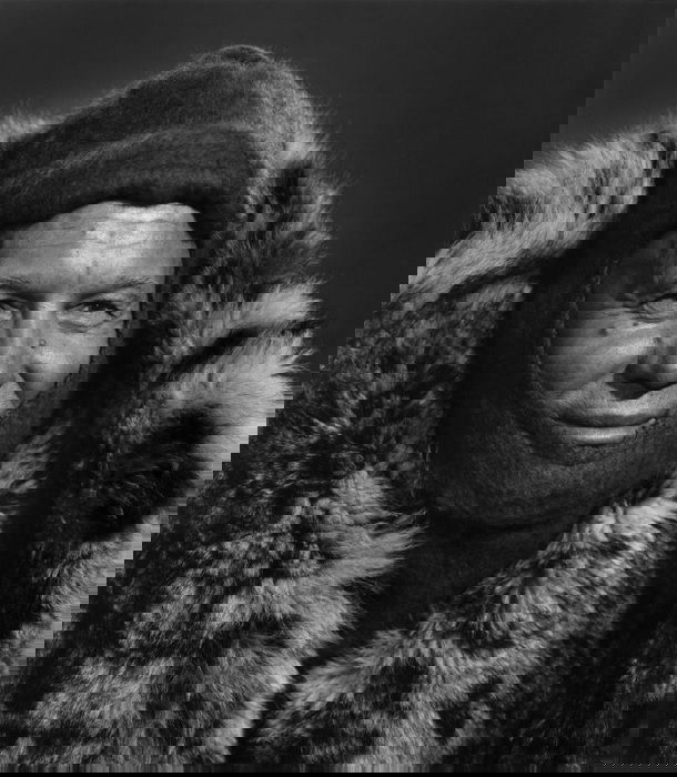 portrait of Khrushchev dressed in furs